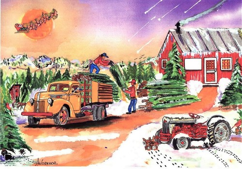 Christmas tree farm art - tree, print